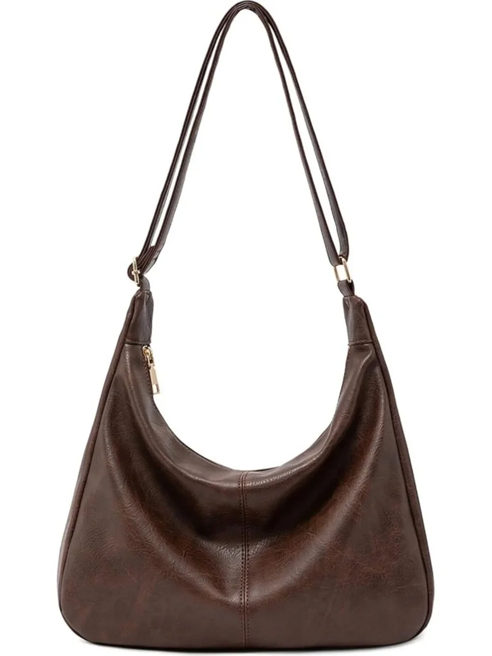 Stylish Foldable Vegan Leather Hobo Bag for Women - Slouchy Tote & Crossbody